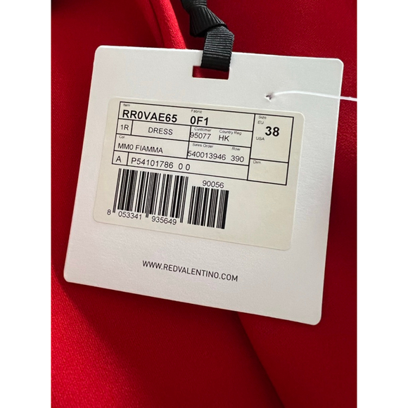 NWT RED VALENTINO Ruffled Crepe Mini Dress in Red, Size 4/38 - Picture 6 of 6